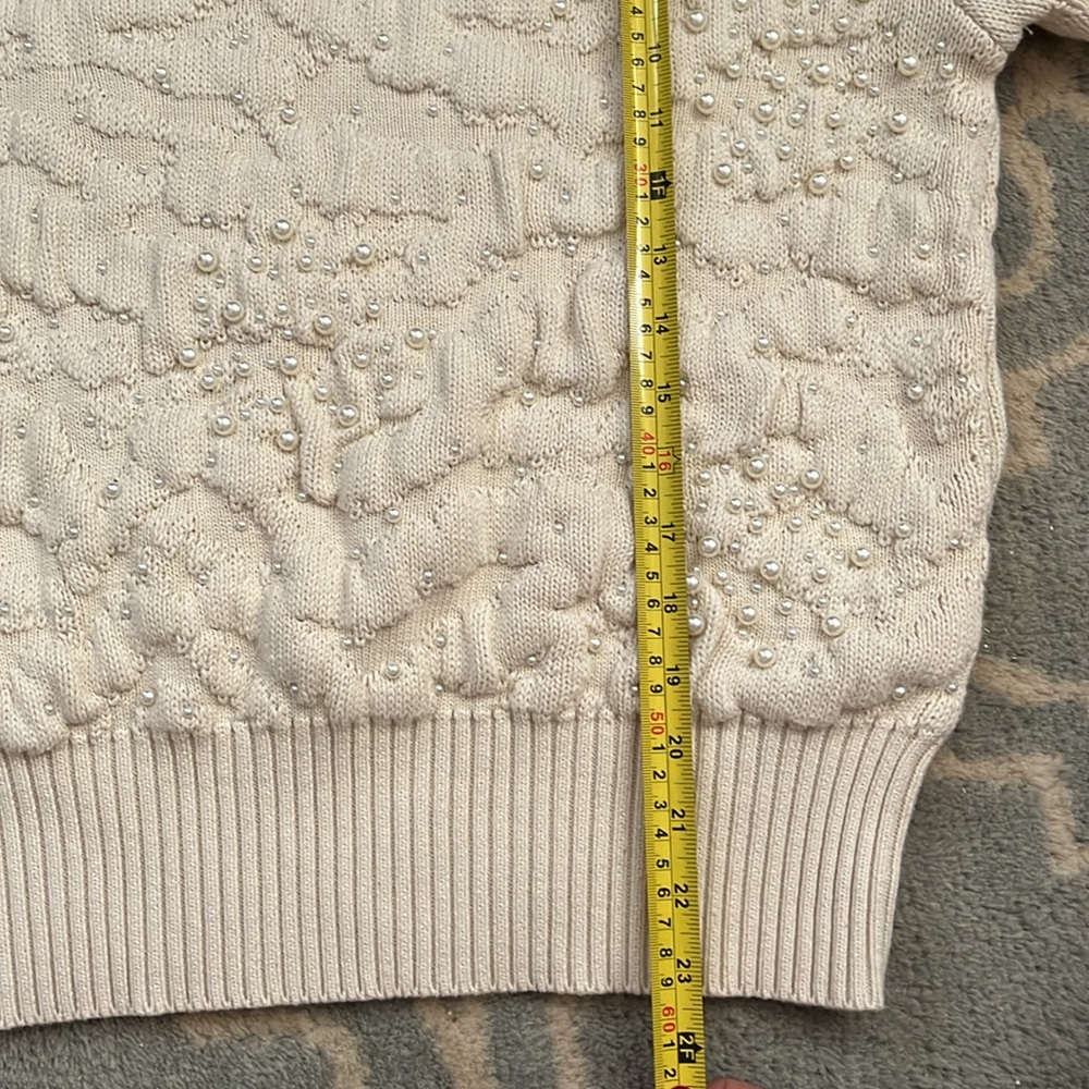 Zara Sweater Size Medium / Pearl Embellished - Picture 6 of 9